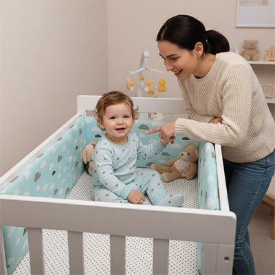 Contour Lit Bébé Premium Doux - Coton 100%
contour de lit de bébé turquoise
