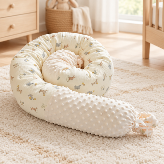 Contour de lit à motifs de petits lapins dans une chambre douce