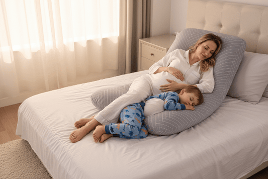 coussin de grossesse pour dormir
chambre maman bambin dinosaures matin