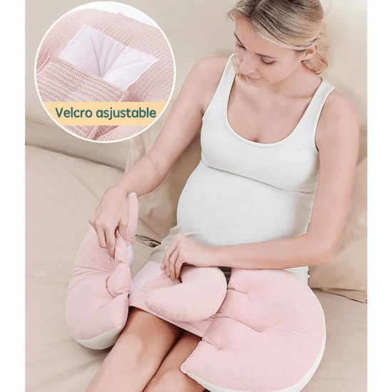 coussin de grossesse pour dormir rose – Velcro ajustable