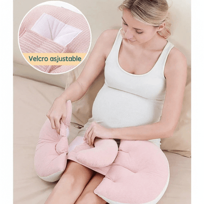 coussin de grossesse pour dormir rose – Velcro ajustable