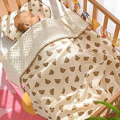couverture enveloppante bebe oursons