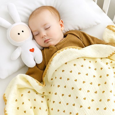 couverture enveloppante bebe avec toutou 