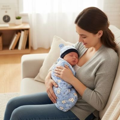 couverture pour emmailloter bebe couverture bleue