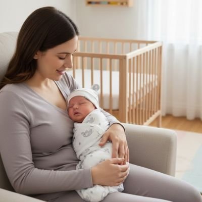 couverture pour emmailloter maman qui tient bebe 