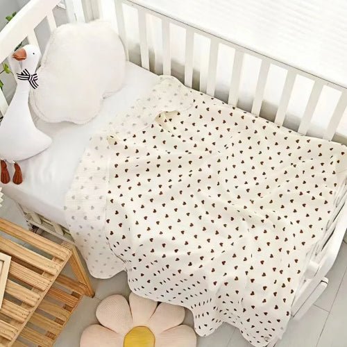 couverture legere bebe  petits coeurs