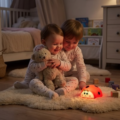 veilleuse rechargeable usb Deux enfants avec veilleuse coccinelle