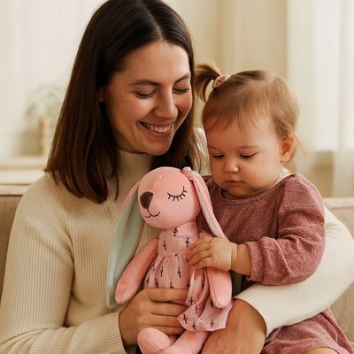 doudou naissance fille
doudou bebe fille Peluche lapin avec sa maman 
