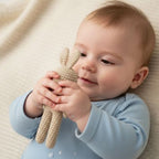 doudou bébé garçon et son doudou lapin
beige 