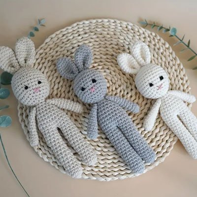 doudou bébé garçon trio doudou lapin
