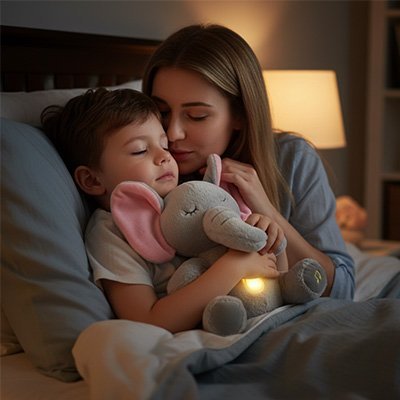 doudou pour bébé garçon avec sa maman 