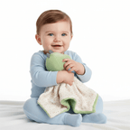 Doudou BEBE Garcon dinosaure vert avec bébé garçon