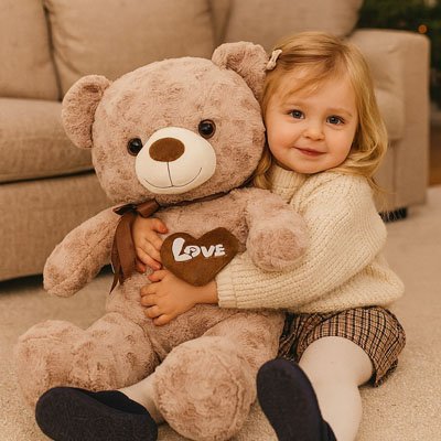 ours en peluche geant et doudou garcon