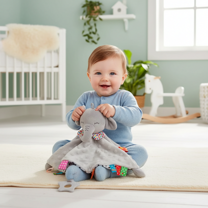 Doudou éléphant gris doudou bébé garçon tapis