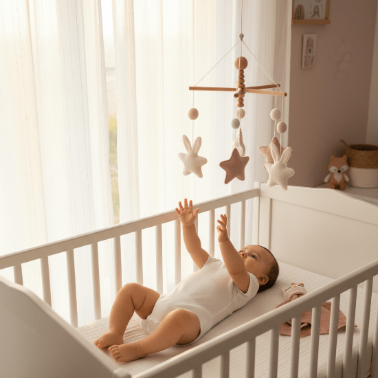 doudou bébé fille bébé mobile lapins étoiles