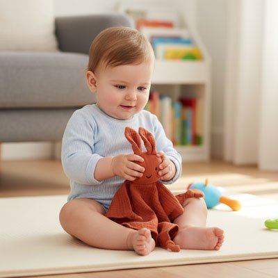 Doudou Lapin Douceur Sourire - Peluche Bio Douce
Doudou lapin brun