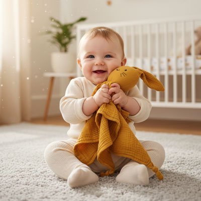 Doudou Lapin Douceur Sourire - Peluche Bio Douce
Doudou lapin jaune