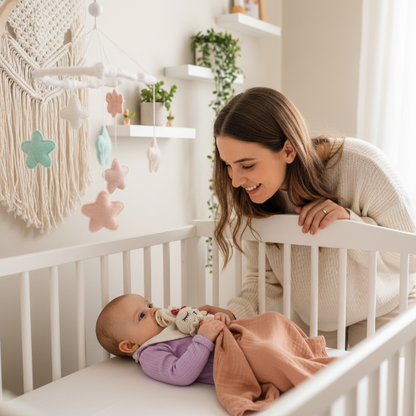 doudou bébé fille  maman mobile fleurs nursery