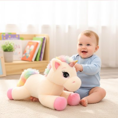  Licorne doudou peluche pastel  pale
