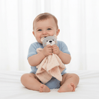 Doudou BEBE Garcon ours gris avec bébé garçon