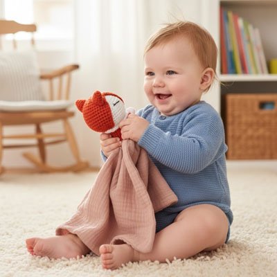 Doudou renard bebe petit garcon 