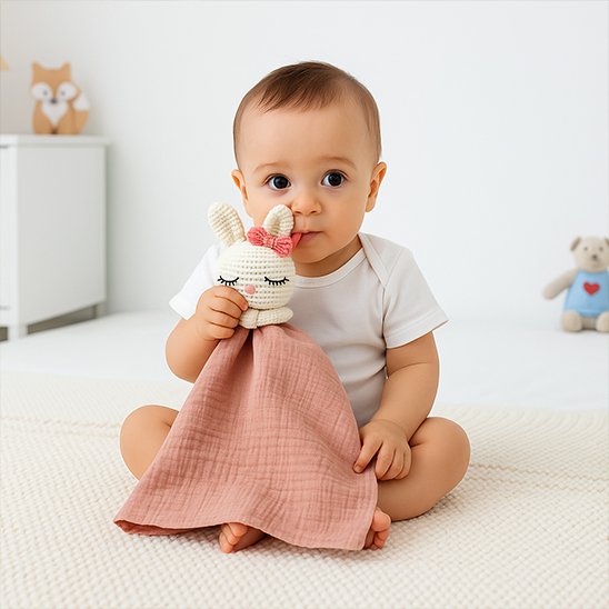 doudou bébé fille bebe assise