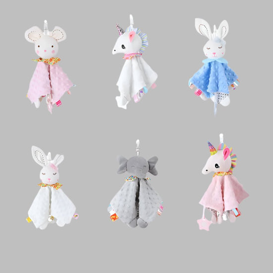 Doudou Bébé Joyeux - Peluche Apaisante Multicolore doudou peluche bebe lapin