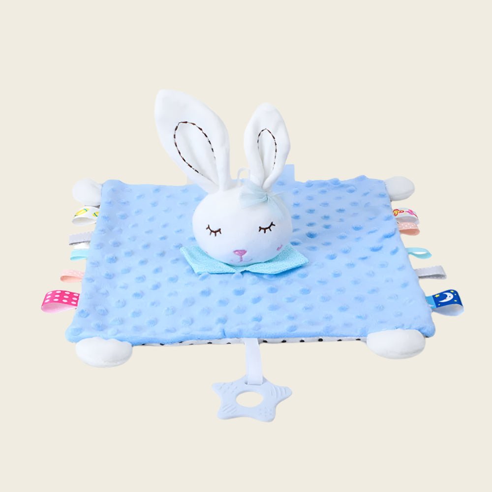 doudou bébé lapin bleu