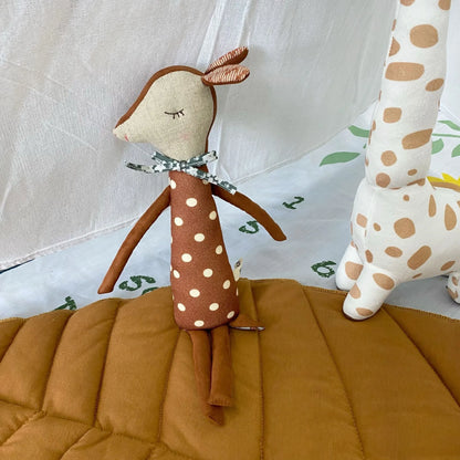 doudou bebe animaux chevreuil brun