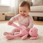 doudou bebe fille et lapin rose 