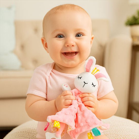 Doudou Bébé Copain Apaisant - Peluche Réconfortante
doudou bebe fille lapin rose