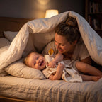 doudou lapin maman rigole avec bebe 