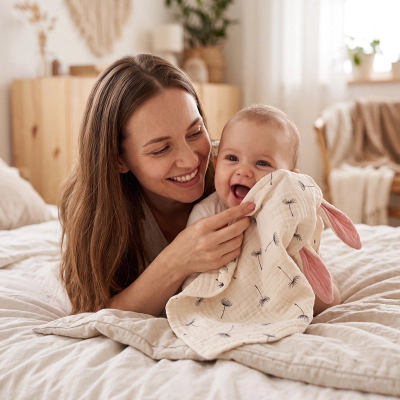 doudou mixte pour bébé sourire et plaisir de maman et bebe 