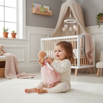 doudou naissance fille sourire et joie 