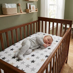 Drap housse lit bebe sommeil de cotes avec etoiles