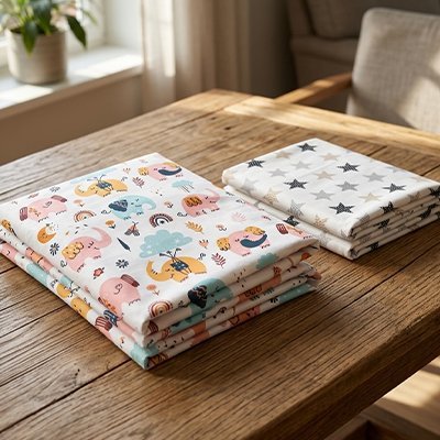 Drap housse lit bebe deux choix étoiles 