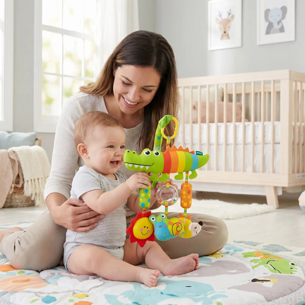 eveil bebe corcodile et maman 
