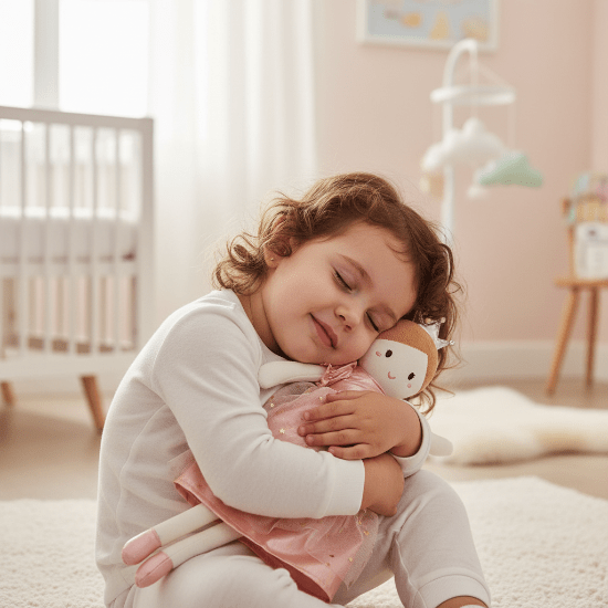 Doudou Naissance Fille Copine Princesse - Poupée Chiffon Fillette câlinant la poupée