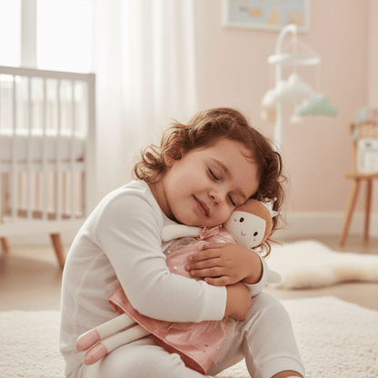 Doudou Naissance Fille Copine Princesse - Poupée Chiffon Fillette câlinant la poupée