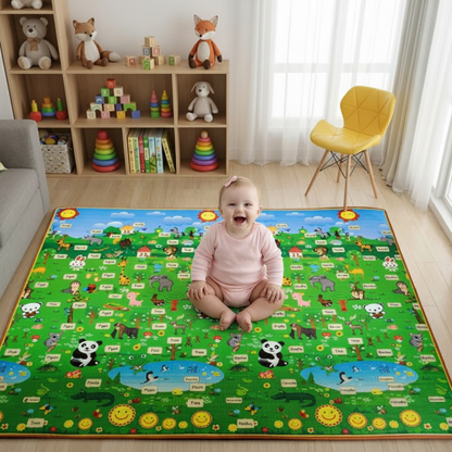 Grand Tapis Deveil Fillette tapis jungle assise