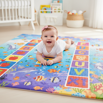 Grand Tapis Deveil Fillette tapis océan ventre