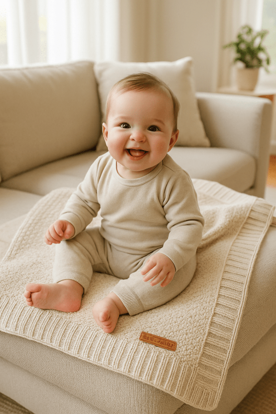 Couverture Laine Bébé Douillet Confo - Thermorégulation
sourire assis 
