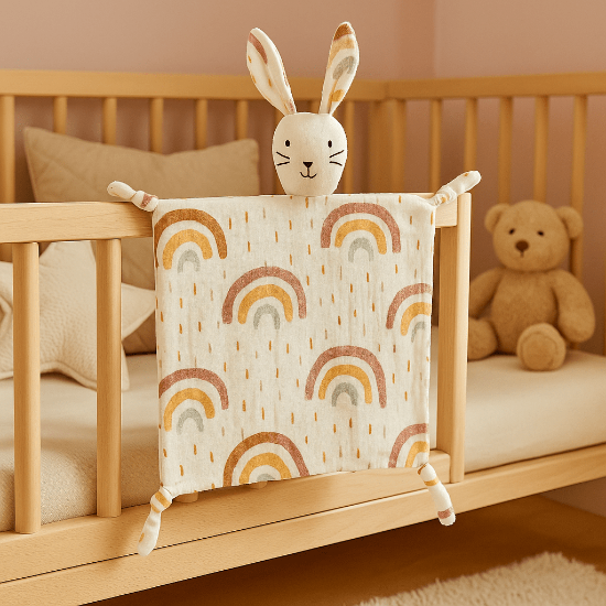  Doudou Bébé Câlin Nuit Sereine - Peluche Lapin Motifs
arc en ciel