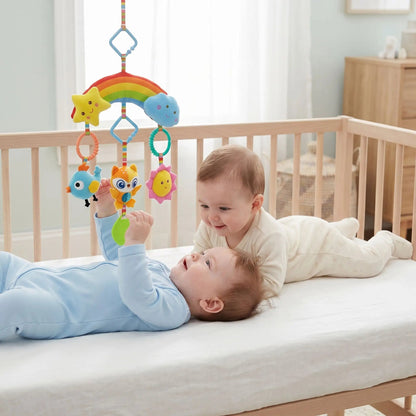eveil bebe arc en ciel et petit frere