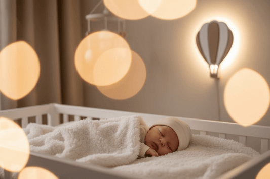 veilleuse bebe Gros plan bébé endormi veilleuse montgolfière