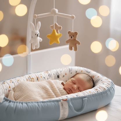 reducteur de lit pour bebe
Gros plan bébé réducteur mobile animaux feutrine
