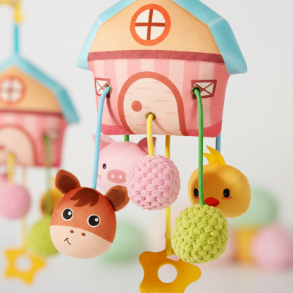 jeux d'éveil bébé 3 mois
Gros plan jouet ferme détails animaux