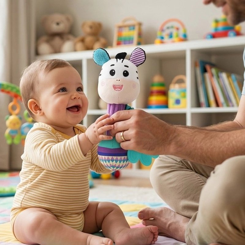 hochet bébé sourire et joie