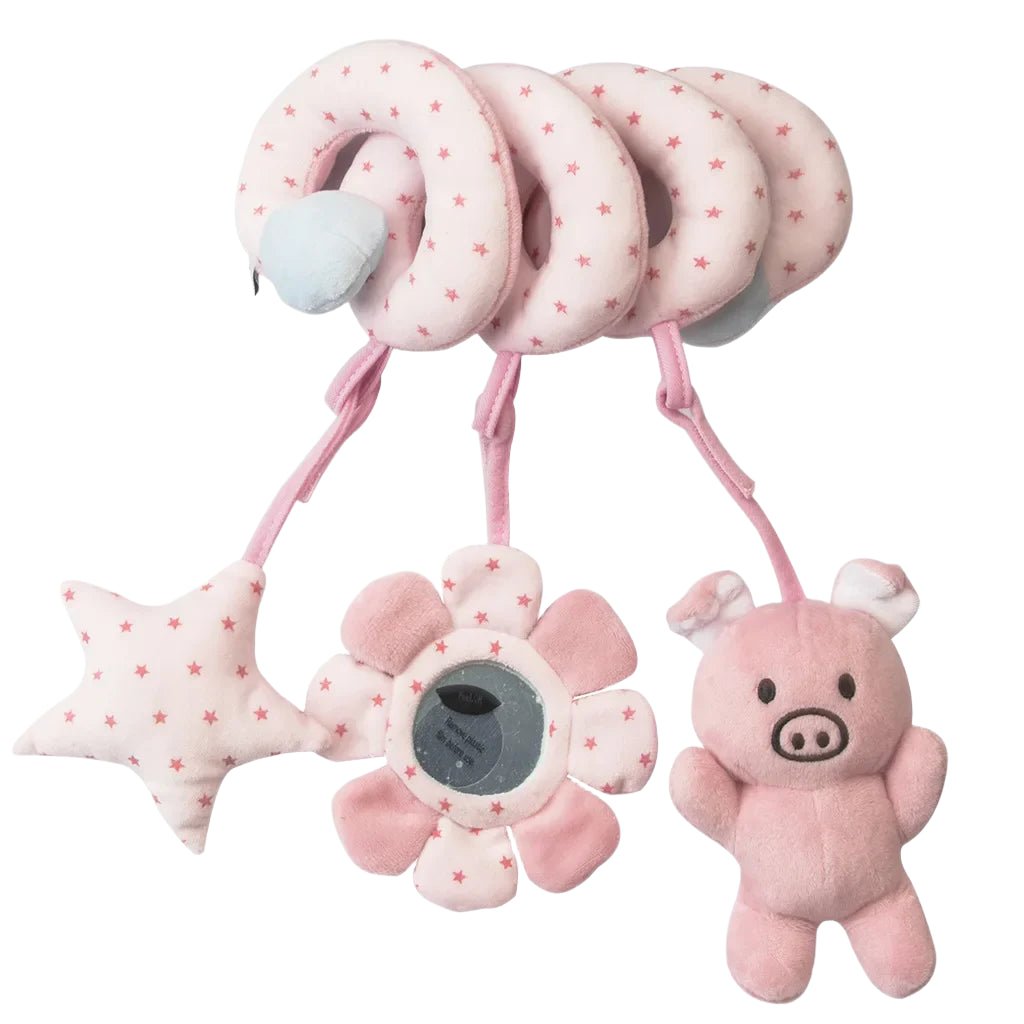 hochet pour bebe tornade miroir et cochon rose