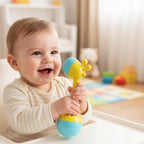 hochets bébé joyeux et souriants 